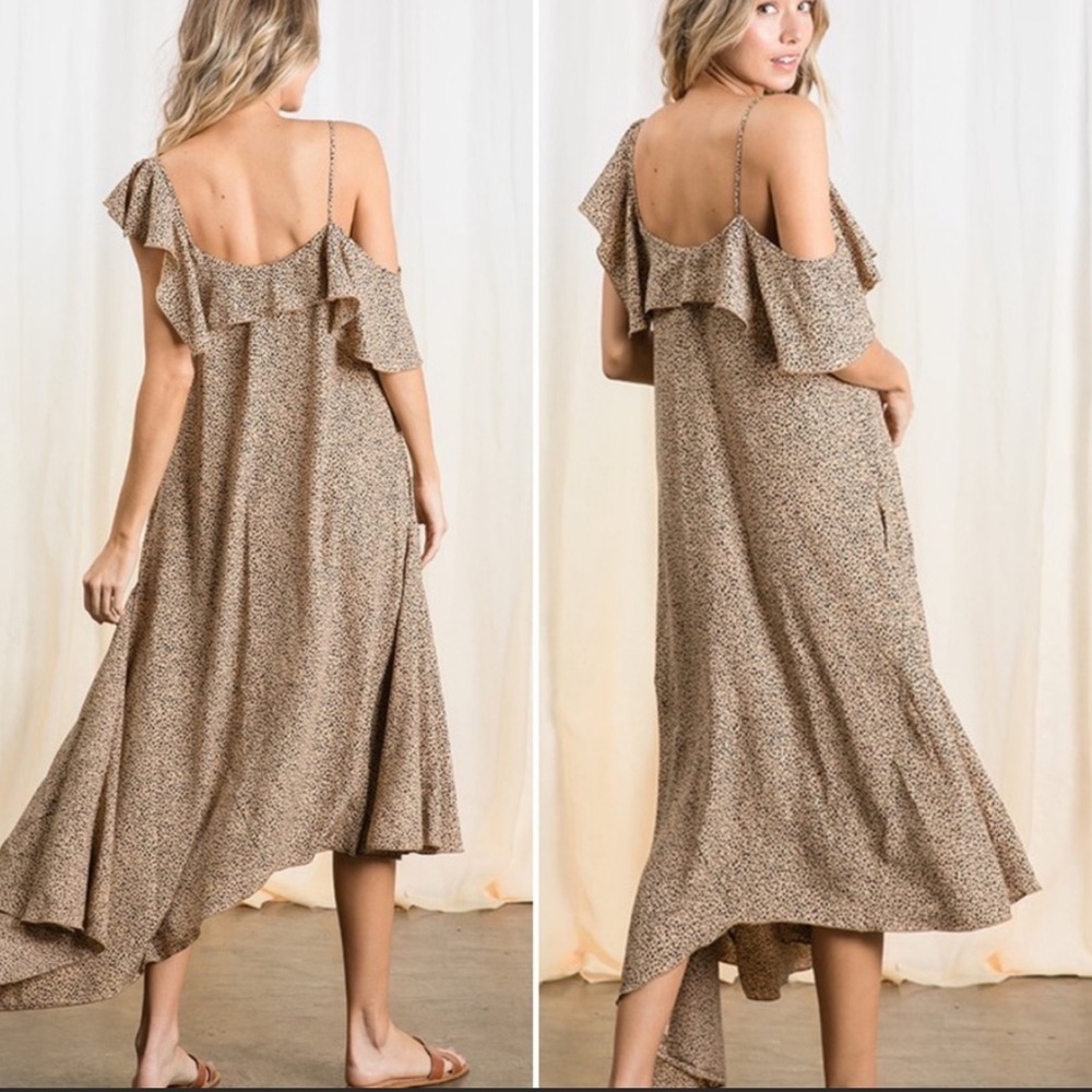 Animal Print Woven Midi Dress - Picture 2 of 12